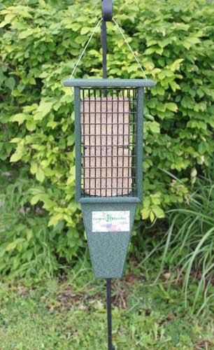 Recycled Double Suet Feeder with Tail Prop - Hunter Green