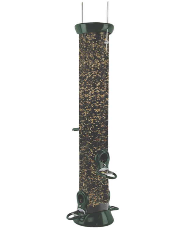 18" 4-port Green Clever Clean Seed Feeder