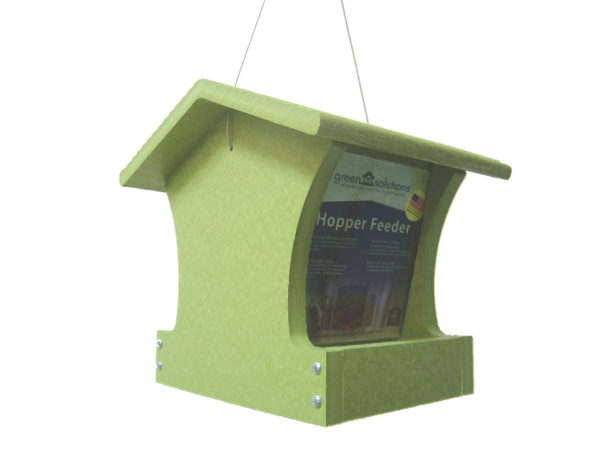 2 qt Recycled Hopper Feeder - green