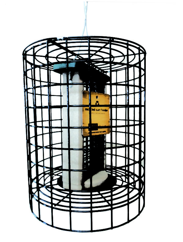 Recycled Double Suet Feeder with Wire Cage